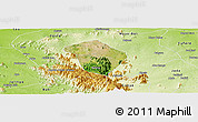 Satellite Panoramic Map of Zing, physical outside