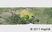 Satellite Panoramic Map of Zing, semi-desaturated