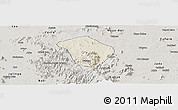 Shaded Relief Panoramic Map of Zing, semi-desaturated