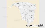 Classic Style 3D Map of Yobe, single color outside