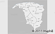 Gray 3D Map of Yobe, single color outside