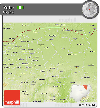 Physical 3D Map of Yobe