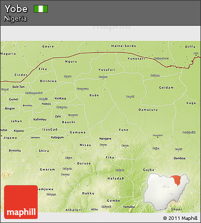 Physical 3D Map of Yobe