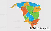 Political 3D Map of Yobe, single color outside