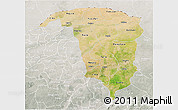 Satellite 3D Map of Yobe, lighten, semi-desaturated