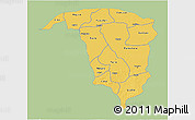 Savanna Style 3D Map of Yobe, single color outside