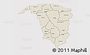 Shaded Relief 3D Map of Yobe, single color outside