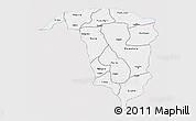 Silver Style 3D Map of Yobe, single color outside