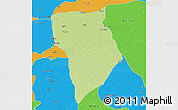 Physical 3D Map of Bade, political outside