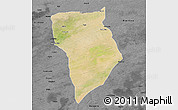 Satellite 3D Map of Bade, darken, desaturated