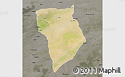 Satellite 3D Map of Bade, darken, semi-desaturated