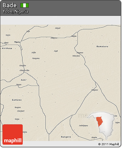 Shaded Relief 3D Map of Bade