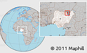 Gray Location Map of Bade, highlighted country, highlighted parent region, within the entire country