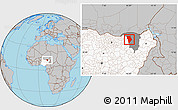 Gray Location Map of Bade, highlighted country, highlighted parent region