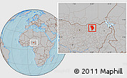 Gray Location Map of Bade, hill shading