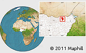 Satellite Location Map of Bade, highlighted country