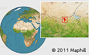 Satellite Location Map of Bade