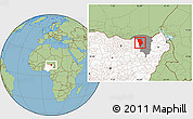 Savanna Style Location Map of Bade, highlighted country, highlighted parent region