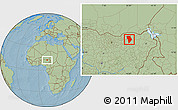 Savanna Style Location Map of Bade, hill shading