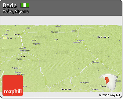 Physical Panoramic Map of Bade