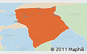Political Panoramic Map of Bade, lighten