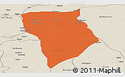 Political Panoramic Map of Bade, shaded relief outside