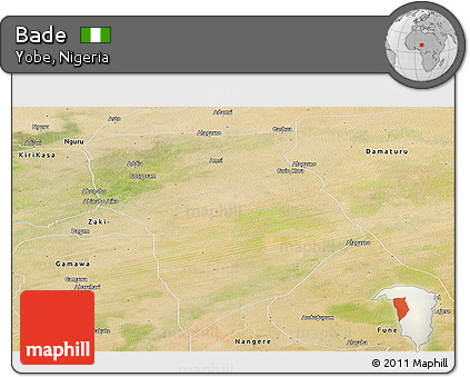 Satellite Panoramic Map of Bade