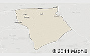 Shaded Relief Panoramic Map of Bade, lighten, semi-desaturated