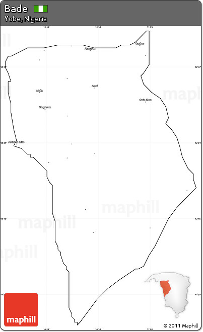 Blank Simple Map of Bade, cropped outside