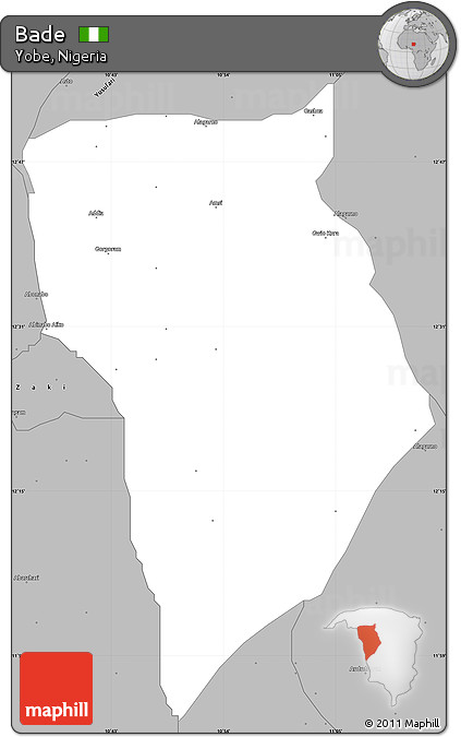 Gray Simple Map of Bade