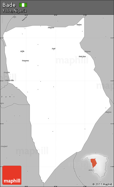 Gray Simple Map of Bade