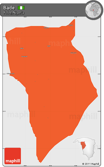 Political Simple Map of Bade, single color outside