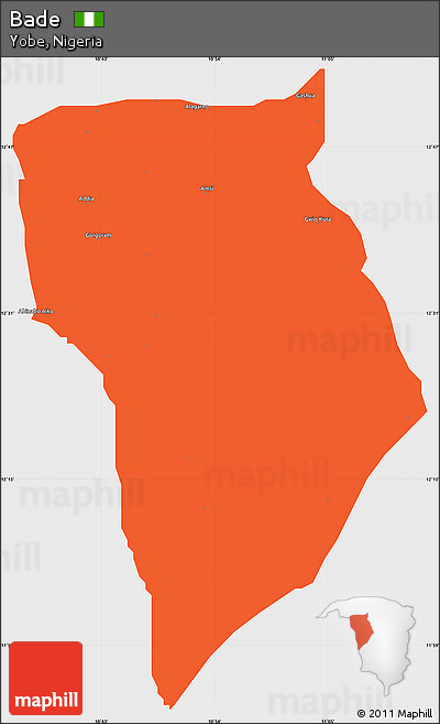 Political Simple Map of Bade, single color outside