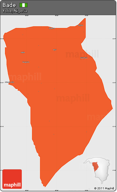 Political Simple Map of Bade, single color outside