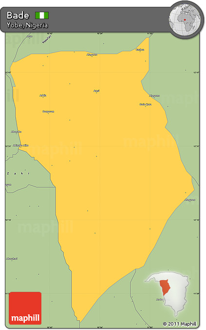 Savanna Style Simple Map of Bade