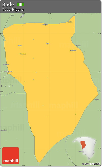 Savanna Style Simple Map of Bade