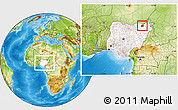 Physical Location Map of Geidam, highlighted country, within the entire country