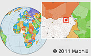 Political Location Map of Geidam, highlighted country