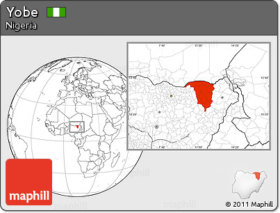 Blank Location Map of Yobe