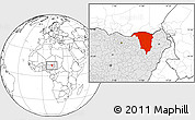 Blank Location Map of Yobe, highlighted country