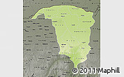 Physical Map of Yobe, darken, semi-desaturated