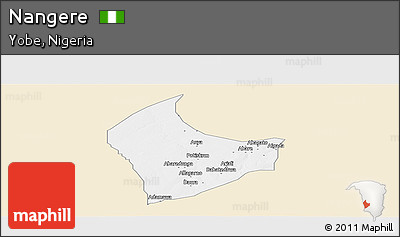 Classic Style Panoramic Map of Nangere, single color outside