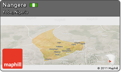 Satellite Panoramic Map of Nangere, lighten, semi-desaturated