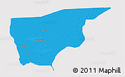 Political 3D Map of Nguru, single color outside
