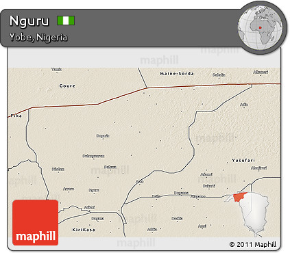 Shaded Relief 3D Map of Nguru