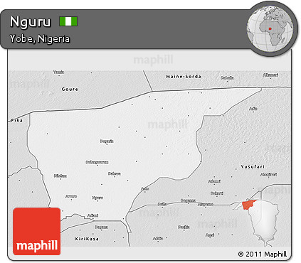 Silver Style 3D Map of Nguru