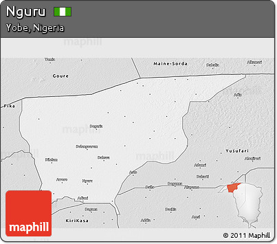 Silver Style 3D Map of Nguru