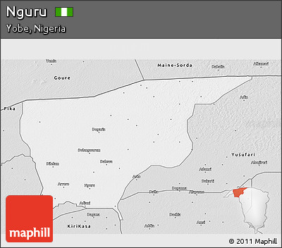 Silver Style 3D Map of Nguru