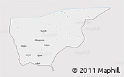 Silver Style 3D Map of Nguru, single color outside