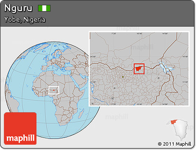 Gray Location Map of Nguru